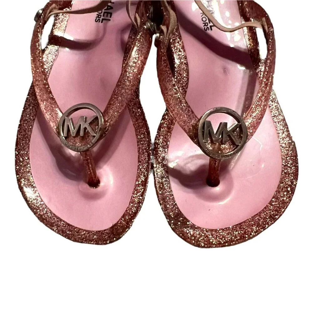 Michael Kors Sz 10 Pink Glitter Jelly Sandals